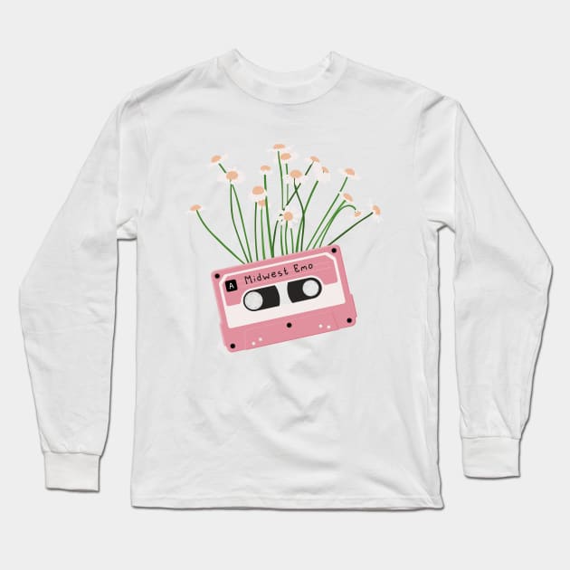 Cassette Tape Midwest Emo Music Long Sleeve T-Shirt by Polikarp308